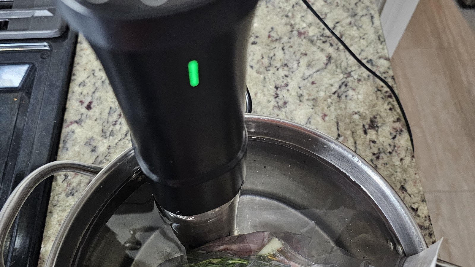 Chicken held at temperature in a sealed bag.