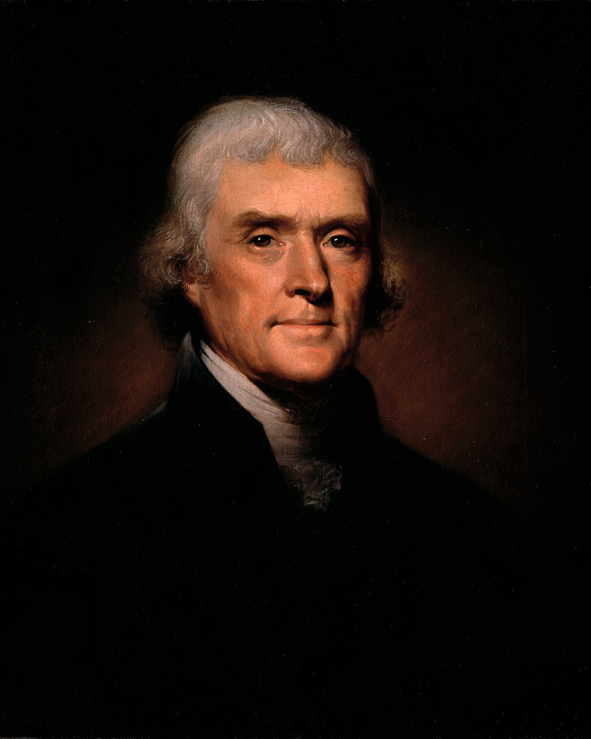 Painted portrait of Thomas Jefferson.